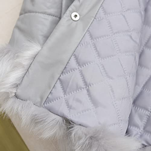 Girls Faux Fu𝐫 Jacket Kids Leather Jacket with Fu𝐫 Trim Toddler Long Winter Coat Hooded Dress Coat Thicken Aesthetic4