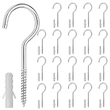 Bonsicoky 20Pcs Ceiling Screw Hooks, 3 Inch 304 Stainless Steel Cup Hooks, Self-Tapping Screw Hooks...