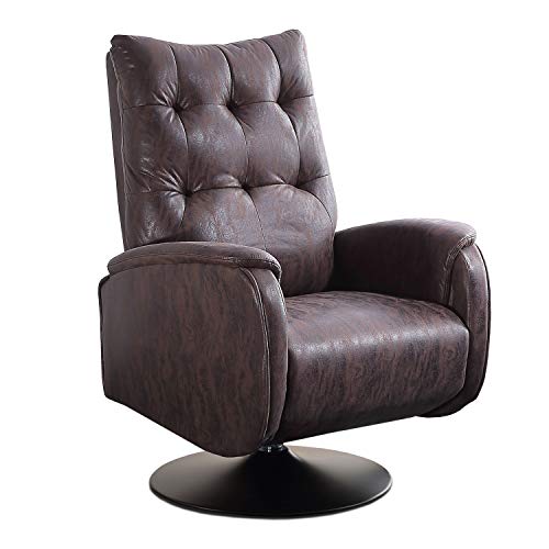 Adec - Swing, Sillón Relax Giratorio, tapizado en Tejido Color Chocolate Vintage, butaca Descanso, Medidas: 77 cm (Ancho) x 73 cm (Fondo) 103 cm (Alto)