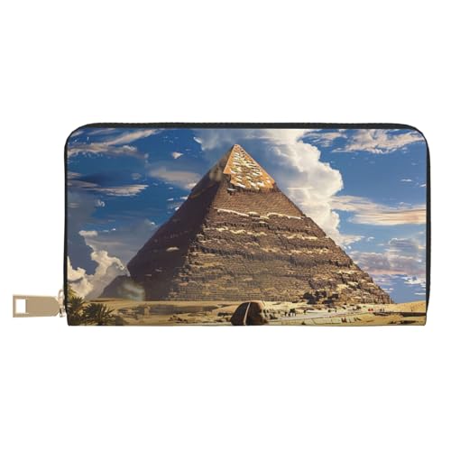 Pyramids of Egypt Printed Long Wallet for Women Men Cute Coin Purse with Card Holder