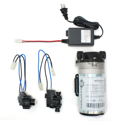 Booster Pump Kit for Reverse Osmosis RO DI Systems Up To 100 GPD, Complete Kit W/All Components & Hoses, 1/4
