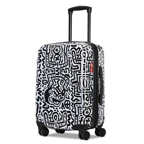 American Tourister Keith Haring Mickey Mouse Hardside Luggage with Spinner Wheels, Carry-On 19-Inch
