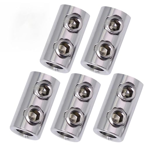 Drahtseilklemme 5 Stück Edelstahl Seilklemmen Doppelloch für 1.5-2 mm Stahl Drahtseil Doppelloch Metall Kupfer Clip werkzeugfreie Kabel Clips Befestigungszubehör