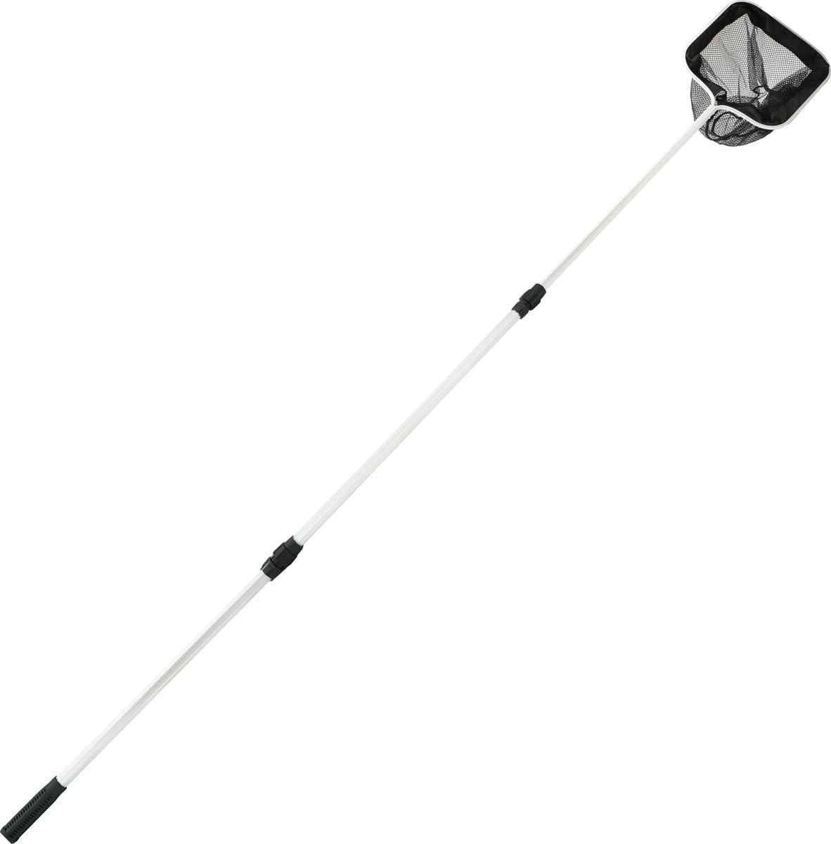 Kescher Pool Teichnetz - Robust - Teleskopstange 1,80 m - Netzgröße 30x30 cm - Schwarz