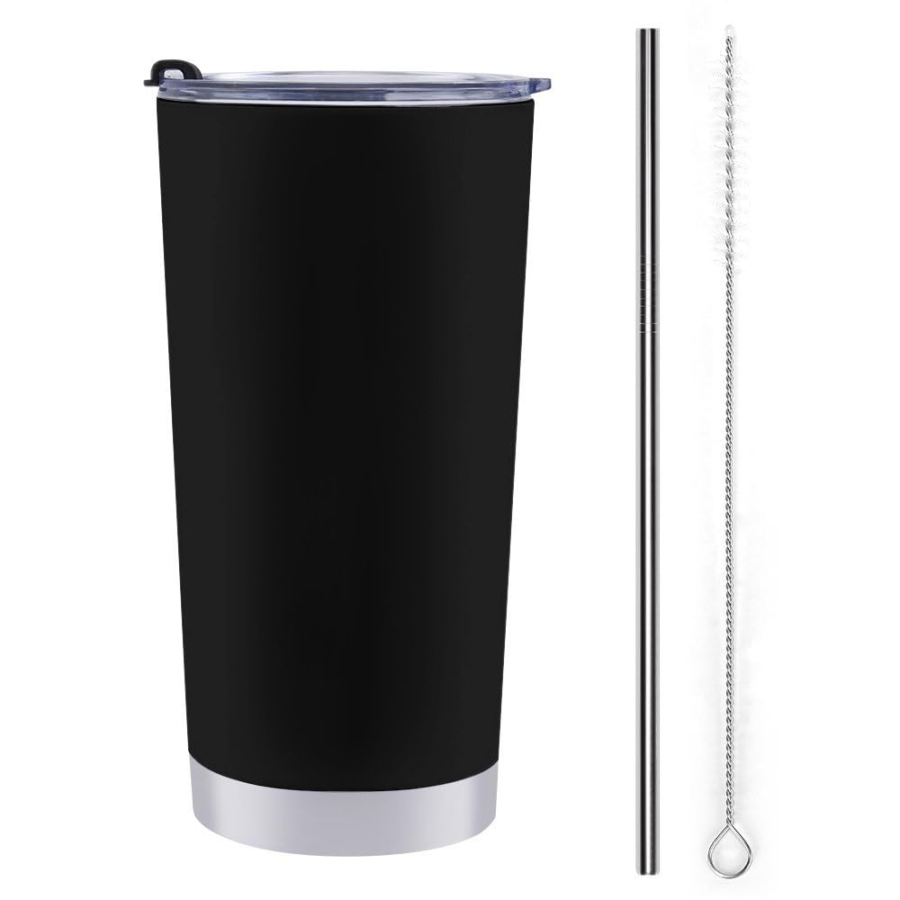 TAFSGEUI Custom Tumblers with Name,Personalized 20 Oz Coffee Tea Stainless Steel Tumber,Customized Cups with Lid and Straw,Gifts for Birthday Mothers Day for Men Women Black