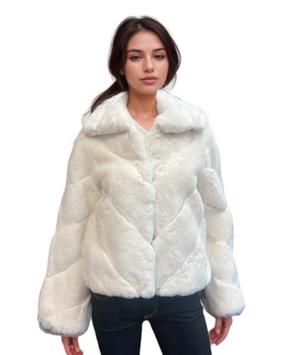 BCBGMAXAZRIA Women's Short Faux Fur Jacket