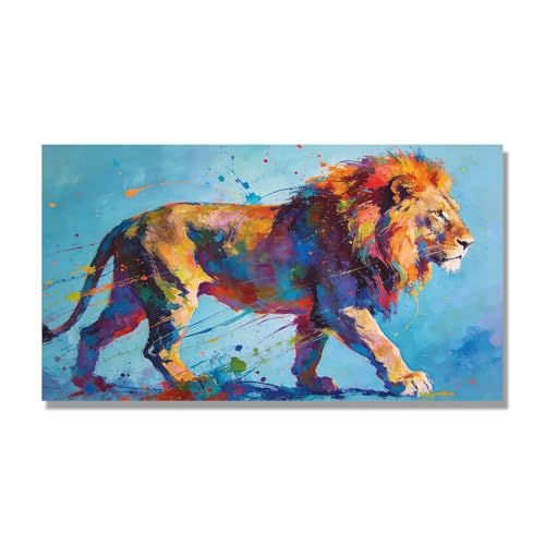 Tableau lion abstrait moderne 30x54cm tableau décoratif NHLDZYH