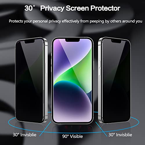 Image of for [2 Pack] Privacy Screen Protector for iPhone 13 Pro Max /14 Plus 6.7 Inch, Anti Spy Private Full Coverage Bubble Free 9H Hardness Tempered Glass Film