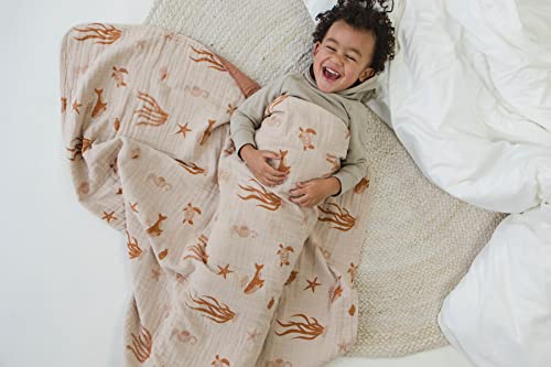 Leyl&Ari Basic Baby Blanket | Baby Blanket For Boys Girls | Toddler Crib Quilt | Newborn Nursery Essentials (Under The Sea Friends) #TOP3