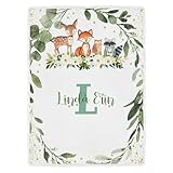 Yeshop Ice Silk Blanket for Summer Cooling Personalized Name Woodland Greenery Forest Animal Dual-Sided Cooling Lightweight Blanket Keep Body Cool Perfect for Hot Sleepers Who Sweat at Night 30"x40" -  Urcustom