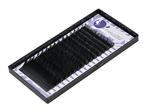 Preisvergleich Produktbild Professionelle Künstliche Einzelne Wimpern, Seidenwimpern Premium Silk Lashes Biegung D Curl Stärke 0,15 mm für Wimpern Extensions (MIX Längen)