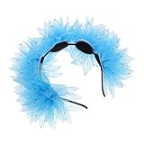 OATIPHO メッシュパーミングヘアバンド コスプレアクセサリー かぶとアクセサリー パーティーヘッドバンド 楽しいヘアアクセサリー 髪飾り 帽子 ヘアジュエリー プラスチック Sky-blue
