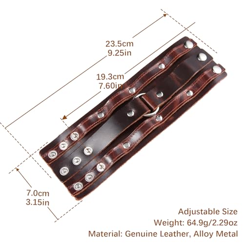 Pulsera de cuero ancha estilo gótico HZMAN para hombre miniatura 4