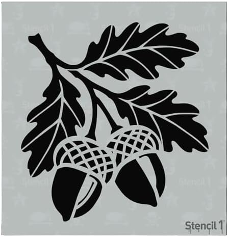 Stencil1 Oak Leaves & Acorns Branch Stencil 5.75" x 6" Fall Autumn Leaf image 5