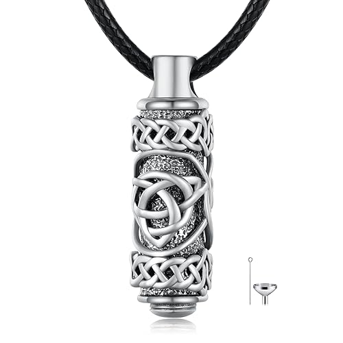 Celtic Urn Necklace for Ashes 925 Sterling Silver Ashes Keepsake Cremation Jewelry Gifts Memorial Gift for Men