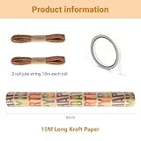 HBell Birthday Wrapping Paper Roll,15m Colourful Happy Birthday Wrapping Paper,Recyclable Kraft Gift Wrapping Paper for Boy Gilrs Men Women BirthdayDecorations - Image 2