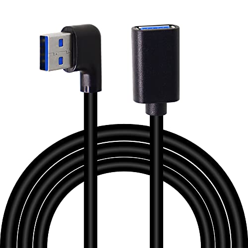 GELRHONR Rechtwinkliges USB 3.0 Verlängerungskabel, Super Speed 90 Grad USB3.0 A Stecker auf Buchse Superschnelles 5 Gbps Datenkabel für Laptop USB Disk Maus Festplatte-Schwarz 3.3Ft/1M