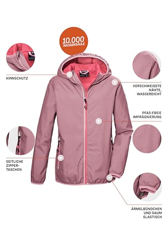 killtec Mädchen Funktionsjacke/Regenjacke mit Kapuze KOS 138 GRLS JCKT, rosenholz, 140, 42988-000