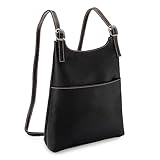 Le Donne Leather Women’s Slim Sling Backpack – Premium Full-Grain Colombian Vaquetta Leather Backpack, 12' x 4' x 9' (Black)