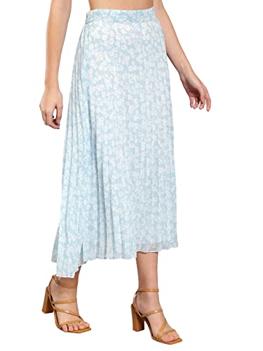 Image of NUEVOSDAMAS Floral Printed Pleated Navy /Multi Skirt