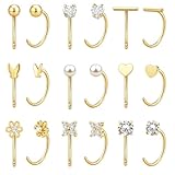 Chihayafuji Pendientes Oro 14k Plata Estilo Aro Semicircular HéLix CartíLago Cierre Mujer 9 Pares Acero Inoxidable 316l HipoalergéNicos Ideales Regalar