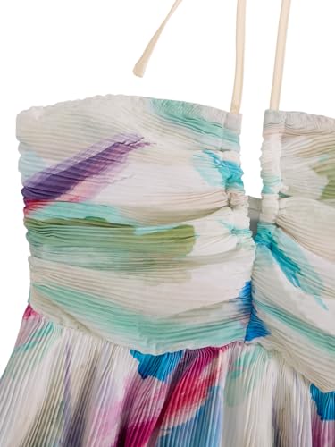 Image of SOLY HUX Women's Tie Dye Cami Dress Halter Backless Sleeveless A Line Short Summer Dresses Sundress