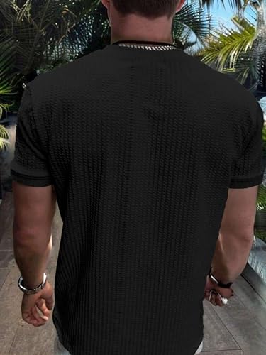 Image of Noble Monk Men's Polyester Blend Solid Regular Fit T-Shirt