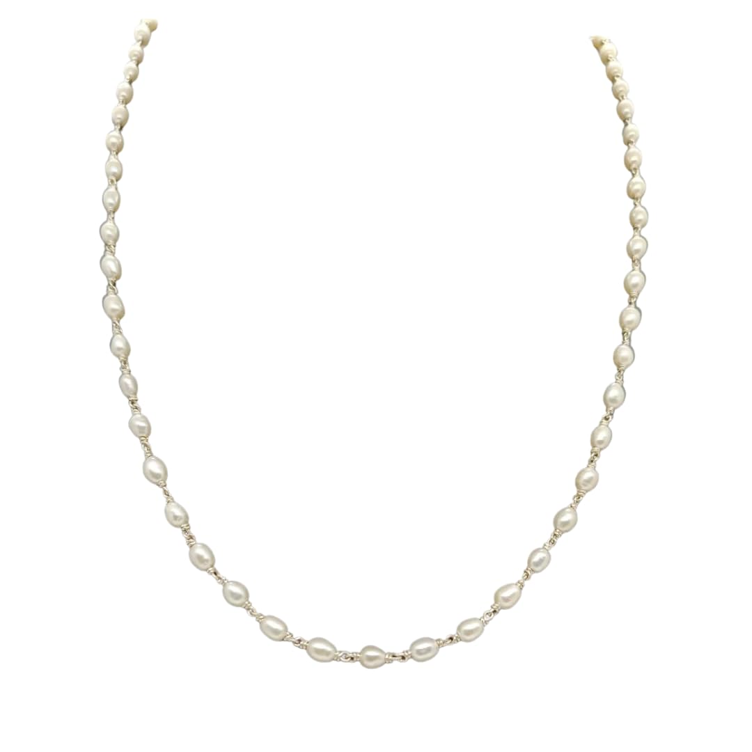 SENDAN Original 925 silver pearl chain for women | Silver Pearl Necklace for women | Lab Certified Silver Moti Mala (B0CSQD3GPY) Amazon Price History, Amazon Price Tracker