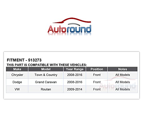 Autoround 513273 Front Wheel Hub And Bearing Assembly Compatible With 2008-2016 Dodge Grand Caravan, 2008-2016 Chrysler Town & Country, 2009-2014 Vw Routan #TOP2