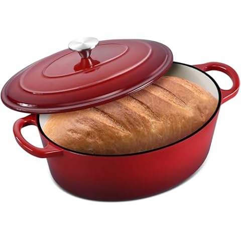 Leonyo 7QT Enameled Cast Iron Dutch Oven Cover
