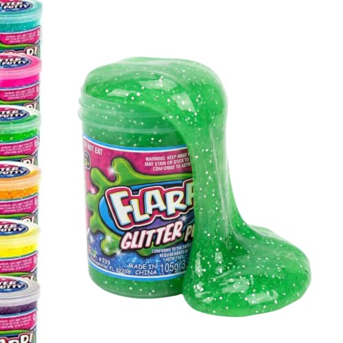 JA-RU Flarp Glitter Putty Fidget Toys (1 Pack) – Colorful Scented Noise Putty for Kids, Stress Relief Toy, Slime Party Favors, Goodie Bag Fillers, & Classroom Prizes. 339-1A