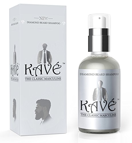 Kave Men's Beard Shampoo & Wash Gel, Softener, Moisturizer, Stops Itching, Removes Dandruff, Softer Skin, 100% Natural Growth Care with a Gentleman's Control, 4oz