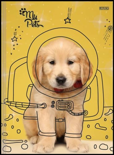 Caderno Brochura Animativa, Capa Dura, My Pets, 80 Folhas, Pacote com 5