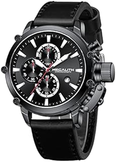 MEGALITH Mens Watch Chronograph 46mm, Large Face Watches for Men Waterproof Designer Analogue Wrist Watches Quartz Luminous Watch with Date, Gift for Men