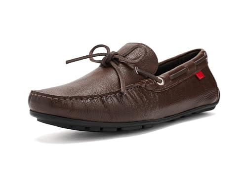 Image of Men's Genuine Leather Casual Slip on Tie-Bow Loafers