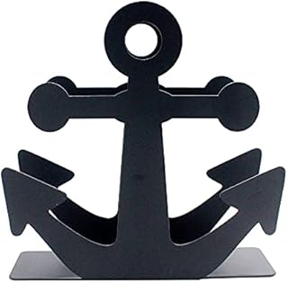 Funly mee Vintage Blue Metal Nautical Anchor Napkin Holder (Black)
