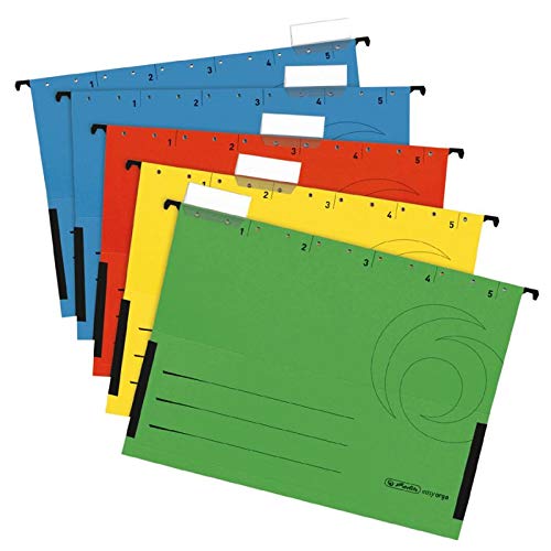 5 Herlitz Hängetaschen / DIN A4 / Kraftkarton 230g/m² / Farbe: gelb