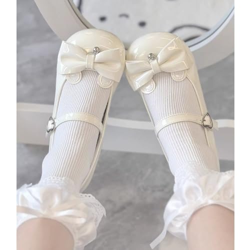 Bow Accent Round Toe Chunky Heel Mary Jane Lolita Shoes for Women 20253