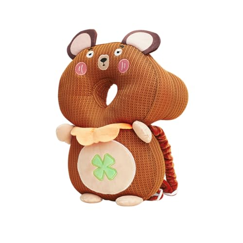 JunNeng Baby Walker 3-Sided Head Protector Backpack Wear, Toddler Head Protection Safety Pad, Brown Bear
