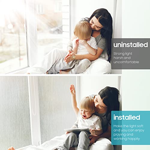 Raindrops Window Privacy Film Frosted Glass Window Film No Glue Static Cling Removable Bathroom Door Window Covering Uv Sun Blocking Home Tint Summer Frosting Stickers (Silver Silk, 17.5 X 78.7 In) #TOP7