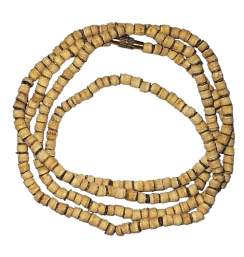 Image of Original Tulsi Kanthi Mala from Vrindavan Dham | Pure Natural Tulsi Wood Beads | ISKCON Style Single Round Spiritual Necklace for Men & Women | Hindu Pooja & Meditation Mala