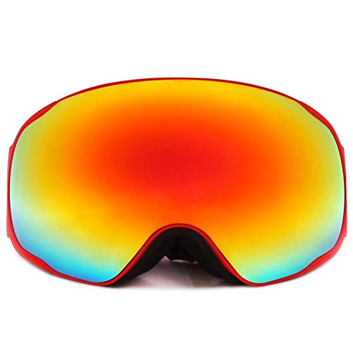Gafas de esquí rojas con doble capa para nieve y deporte juvenil