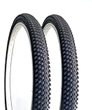 New Pair Bike Tire 26 x2.125 Inch Folding Black Bicycle Replacement Tires for Mountain/Beach/Road Bike