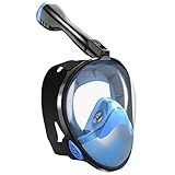 Máscara de Buceo, Máscara de Snorkel, Máscara de Buceo Fácil Respiración para Adultos, Máscara de Esnórquel con Soporte de Cámara Desmontable, Parte Superior Seca, Antivaho y antifugas