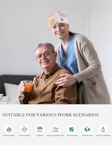 Image of Scrub Caps for Women with Buttons, Classic Surgical Caps