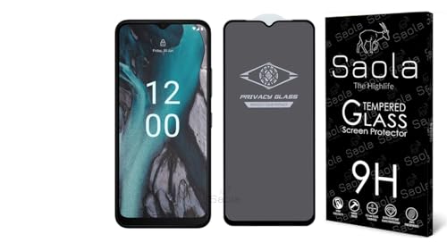 Image of Saola Ultra Privacy Tempered Glass For Nokia C22 (PACK OF 1) with Free Installation Kit. Full screen Coverage. Free Replacement If Received Damaged - 6.5 inch
