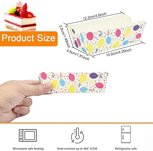 BUZIFU 100 Pcs Mini Loaf Cake Cases Disposable Mini Cake Pans Paper Baking Cases Rectangle Paper Baking Pan Mini Baking Mould with Beautiful Look and Strong Look for Baking Cakes and Bread