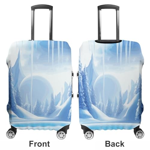 Snow Ice World Travel Luggage Cover Dustproof Suitcase Cover Luggage Covers For Suitcase Thicken Elastic Suitcase Protector Washable Baggage Covers Fit 19-32 Inch Luggage S3