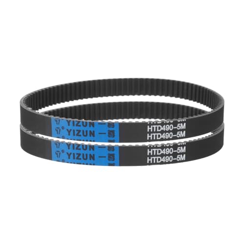 HiPicco HTD 5M Timing Belts, 490mm Pitch Length x 15mm Width x 3.8mm Height, 5mm Pitch Rubber Pulley Timing Belt 98 Teeth, Closed Loop Synchronous Belt 2 Pack