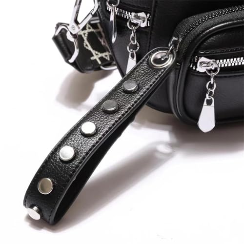 Image of Leather Fanny Pack Bag for Women, PU Leather Belt Bag Chest Purse Fashionable Crossbody Waist Bags Handbag for Everyday Use Trip Walking Hiking